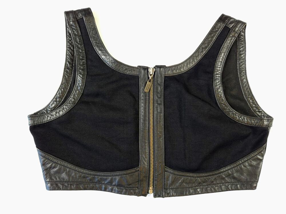 Vintage Harley Davidson Leather & Spandex Victoria Bra Top 42/14 - Picture 1 of 13